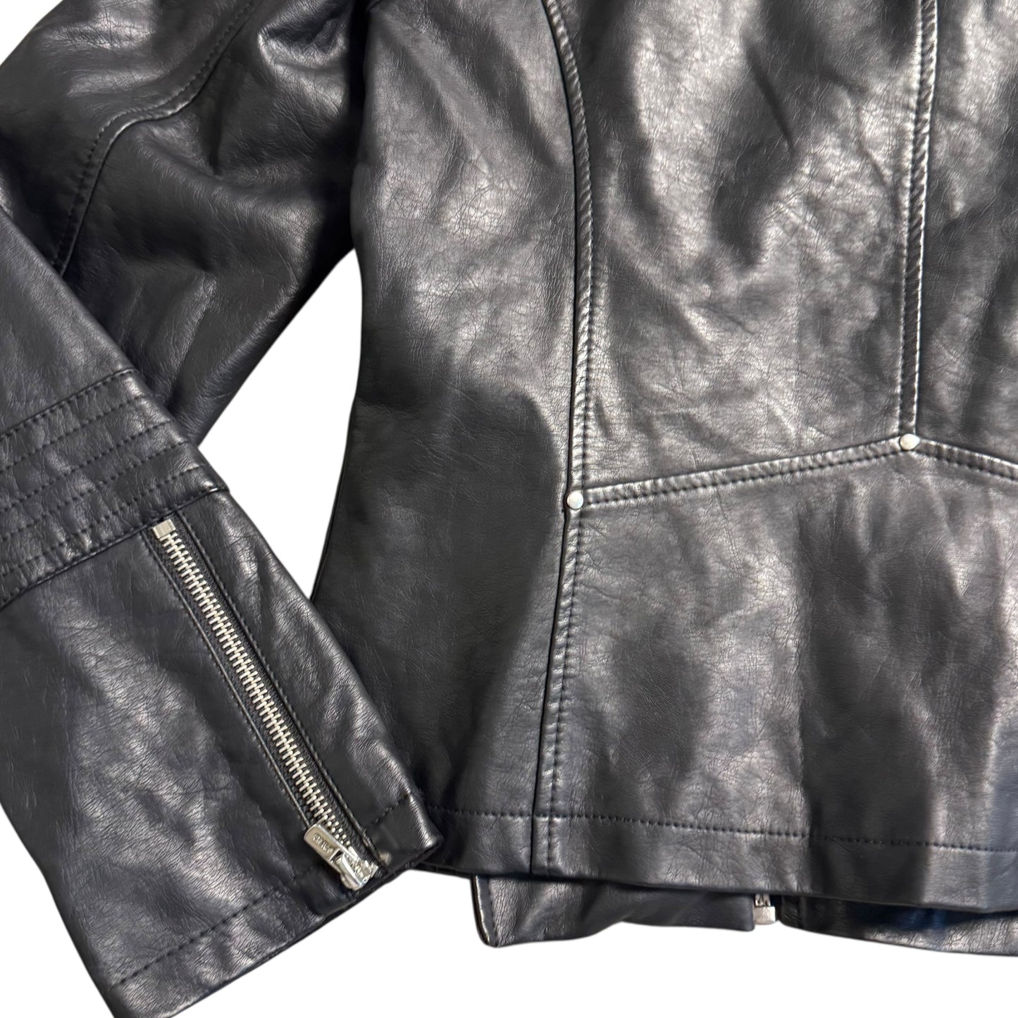 ONLY BLACK LEATHER JACKET - M