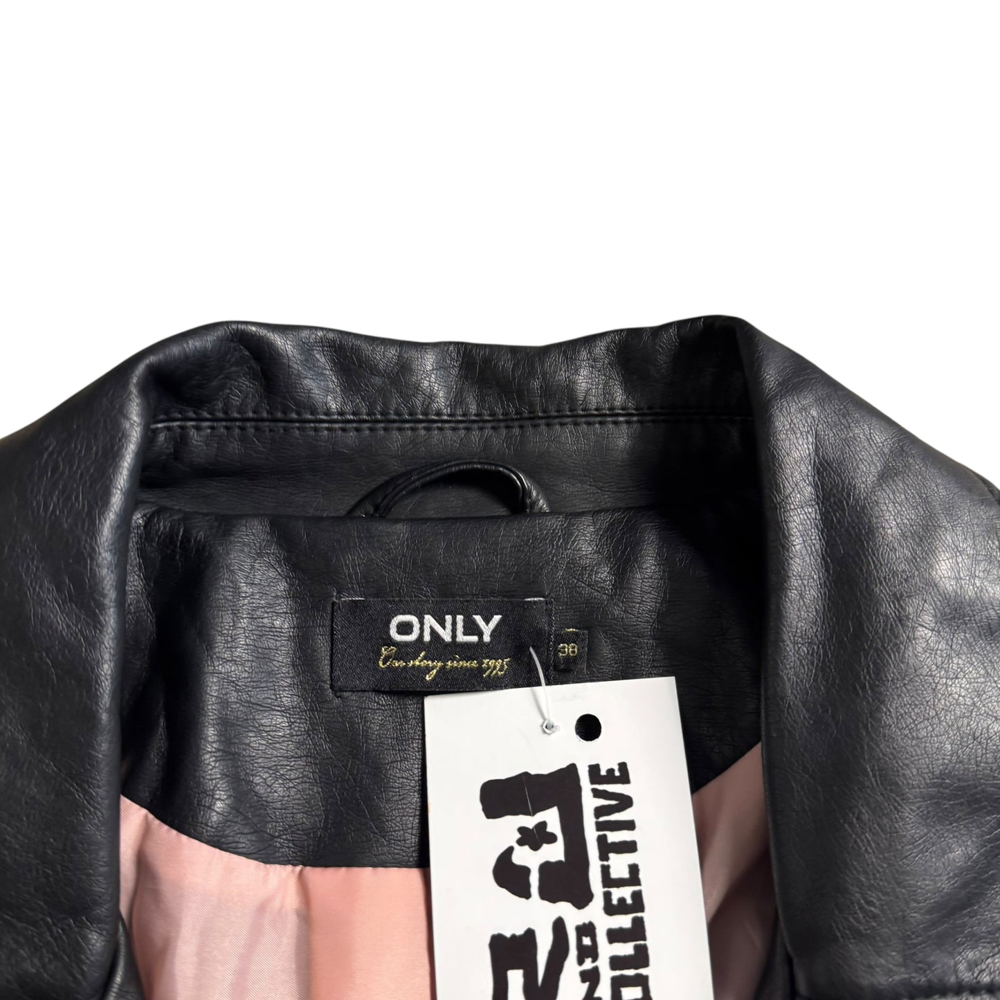ONLY BLACK LEATHER JACKET - M