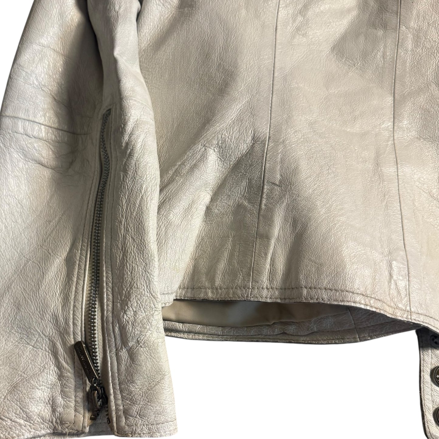 VERO MODA WHITE LEATHER JACKET - M