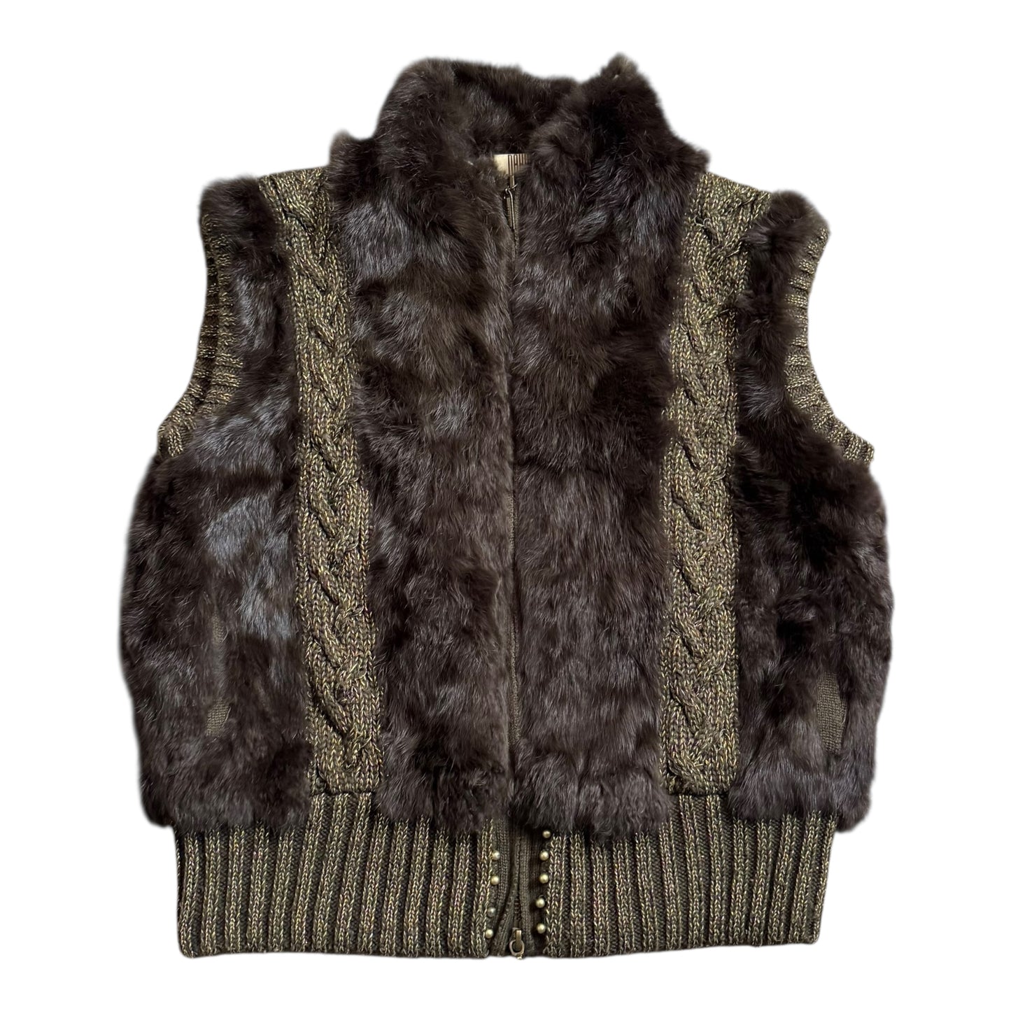 VINTAGE FUR VEST - M