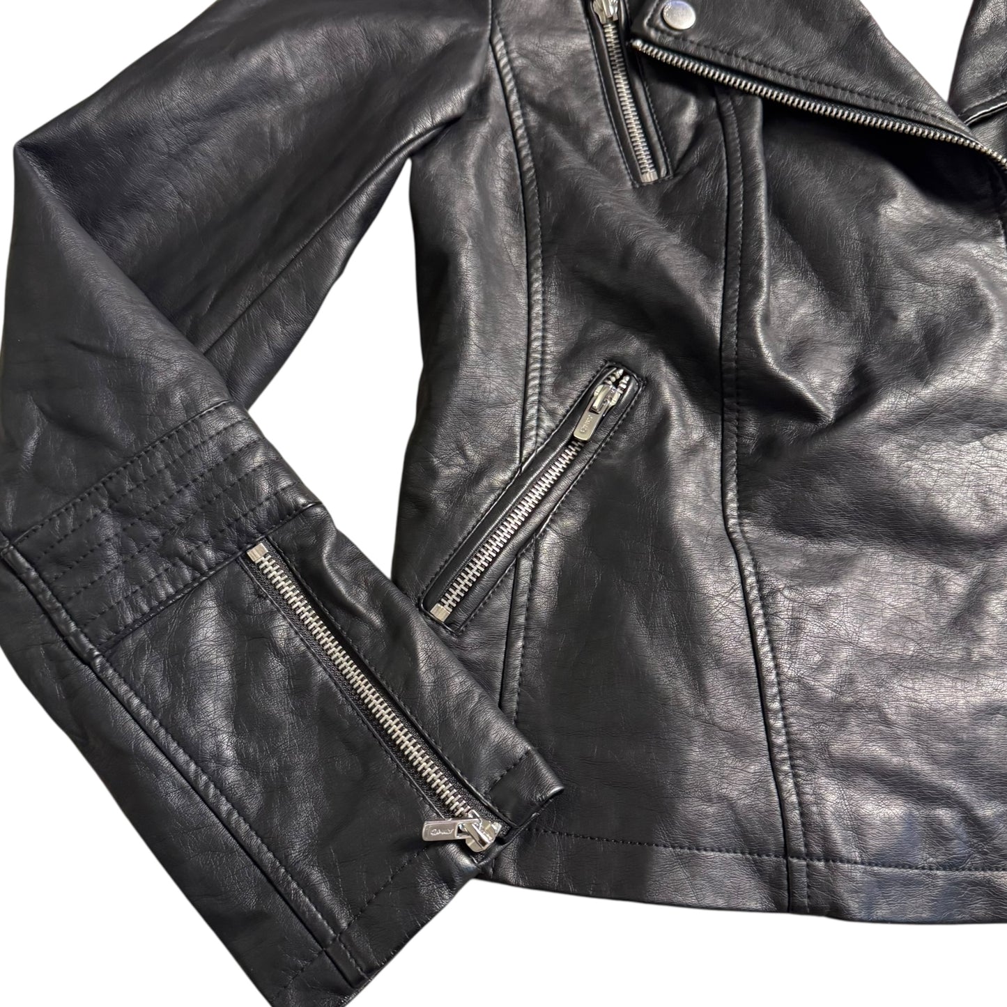 ONLY BLACK LEATHER JACKET - M