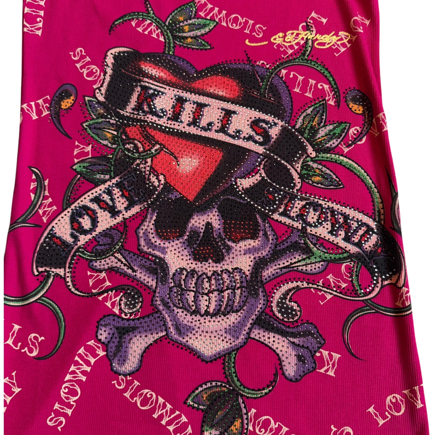 ED HARDY HOT PINK SINGLET - XL