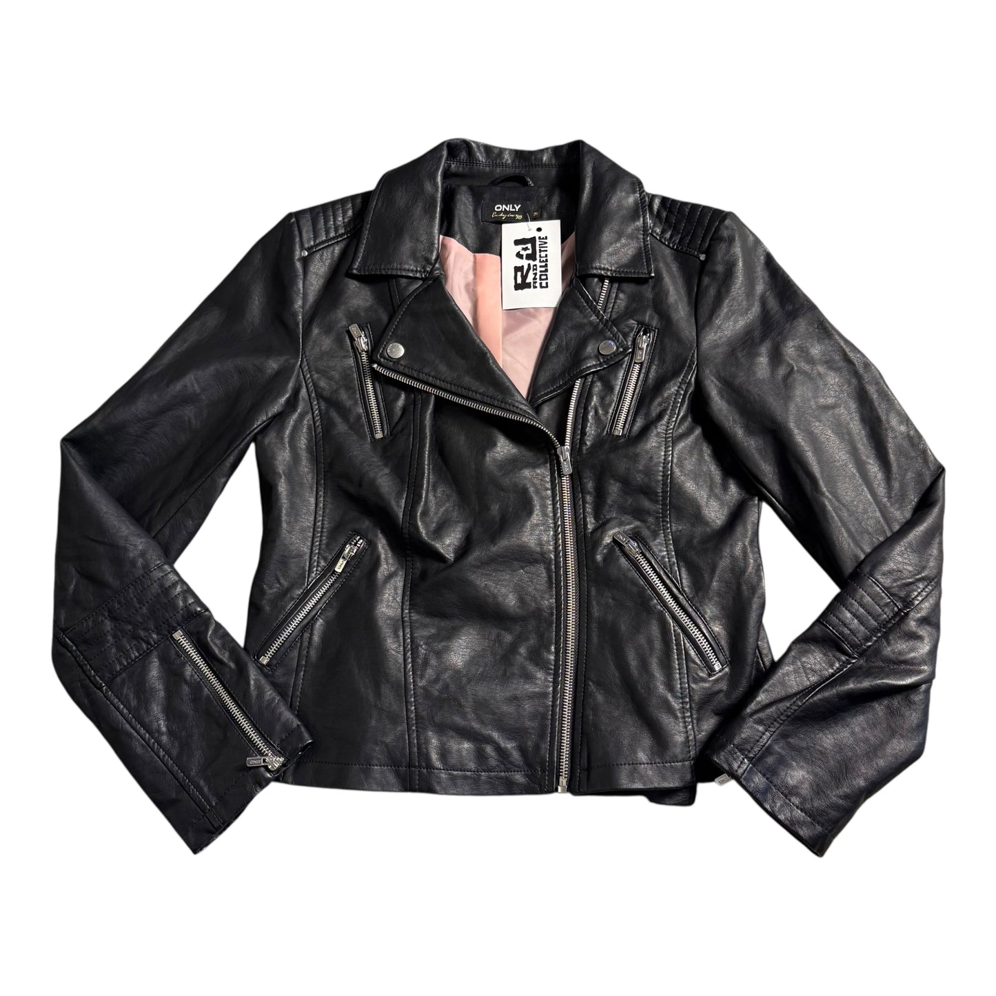 ONLY BLACK LEATHER JACKET - M