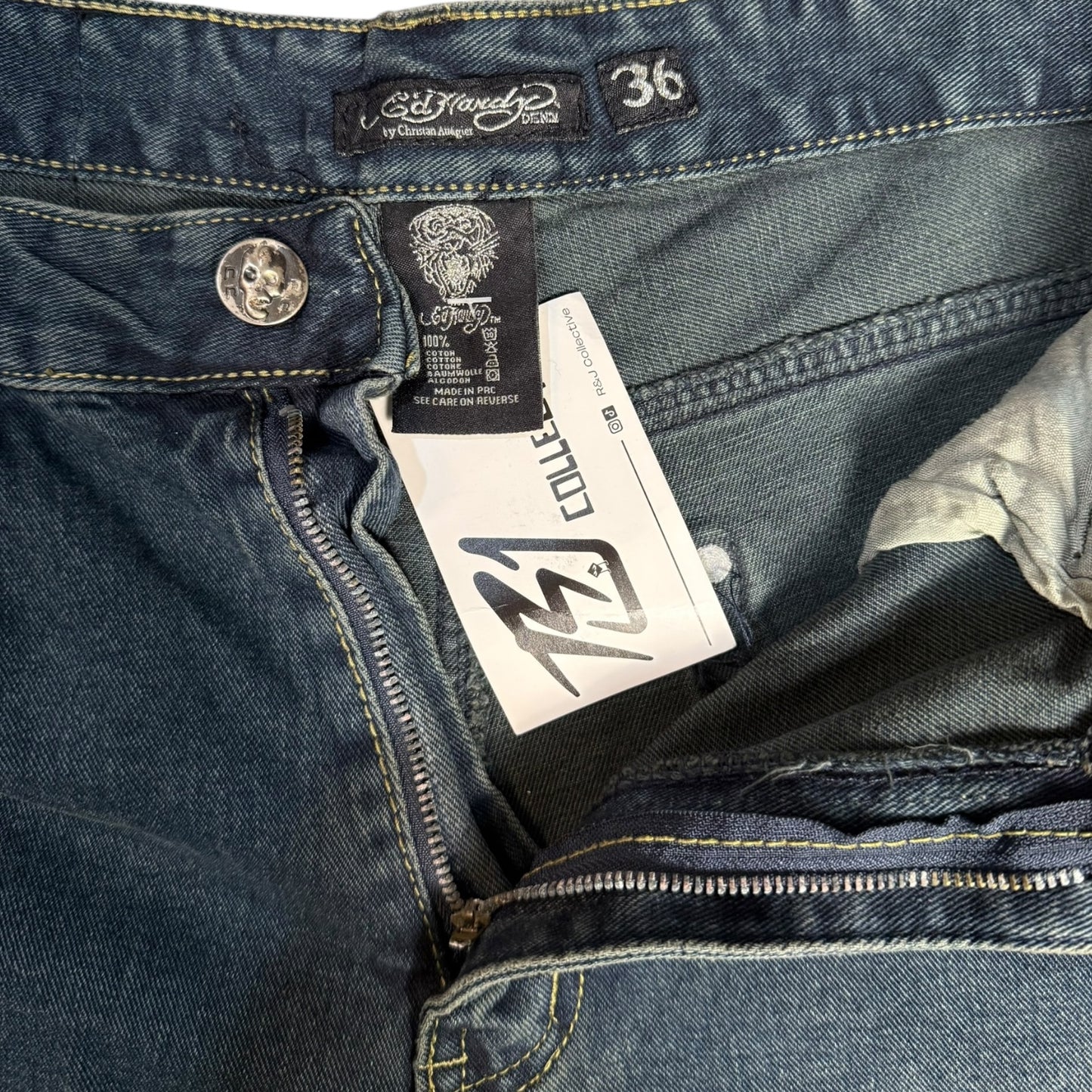 ED HARDY VINTAGE JORTS - 36x14”