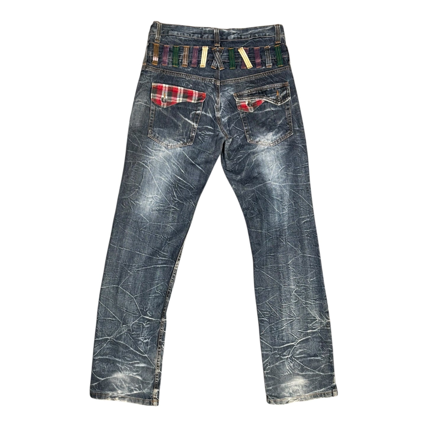 NYLAUS VINTAGE DOUBLE BELT JEANS - 32x33”