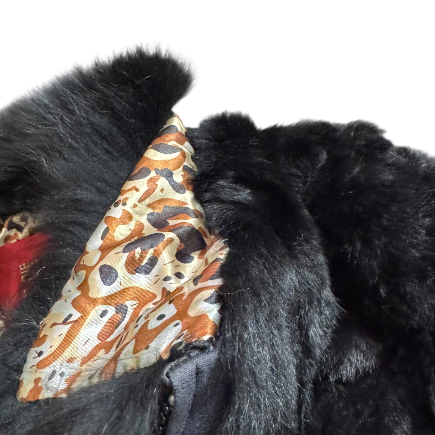 VINTAGE BLACK FUR JACKET - M