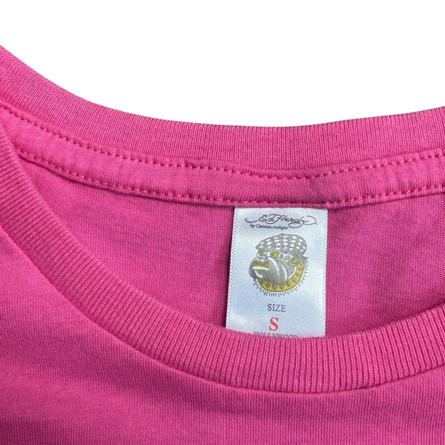 ED HARDY PINK BABY TEE - S
