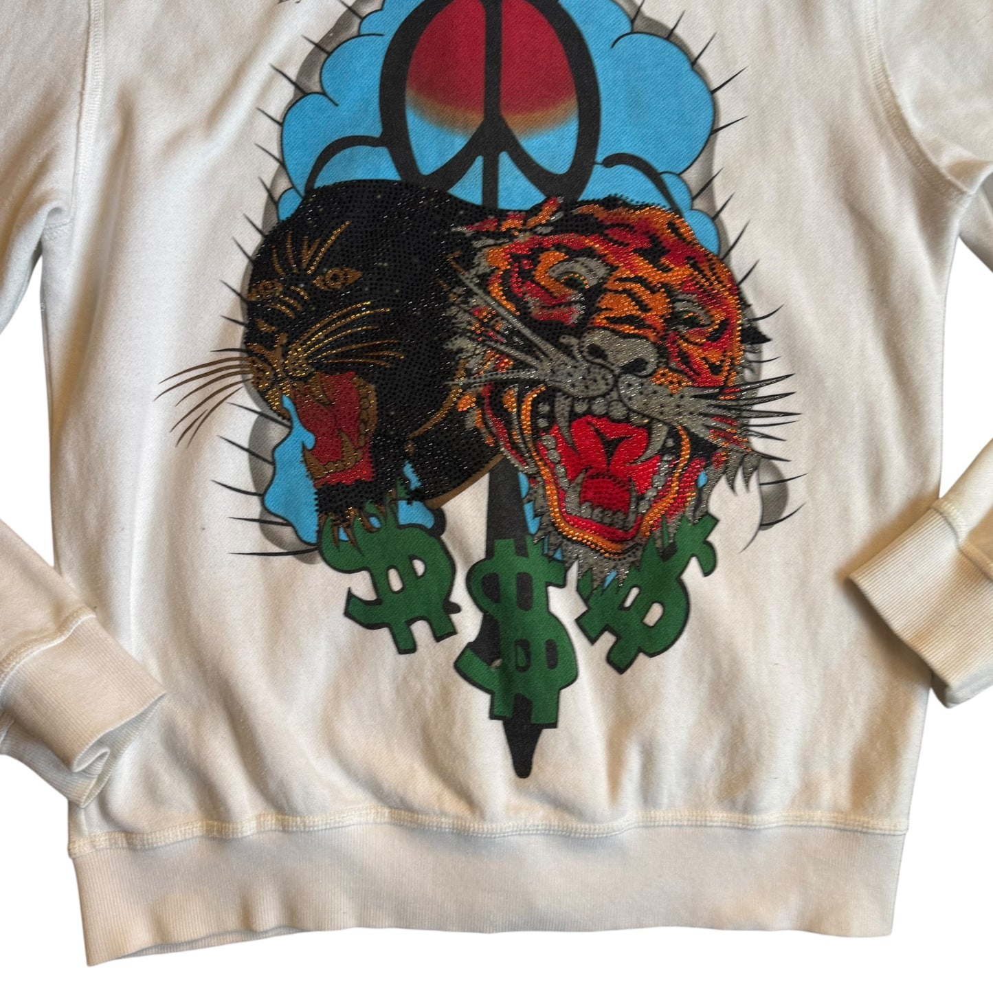 ED HARDY WHITE ZIP UP - L