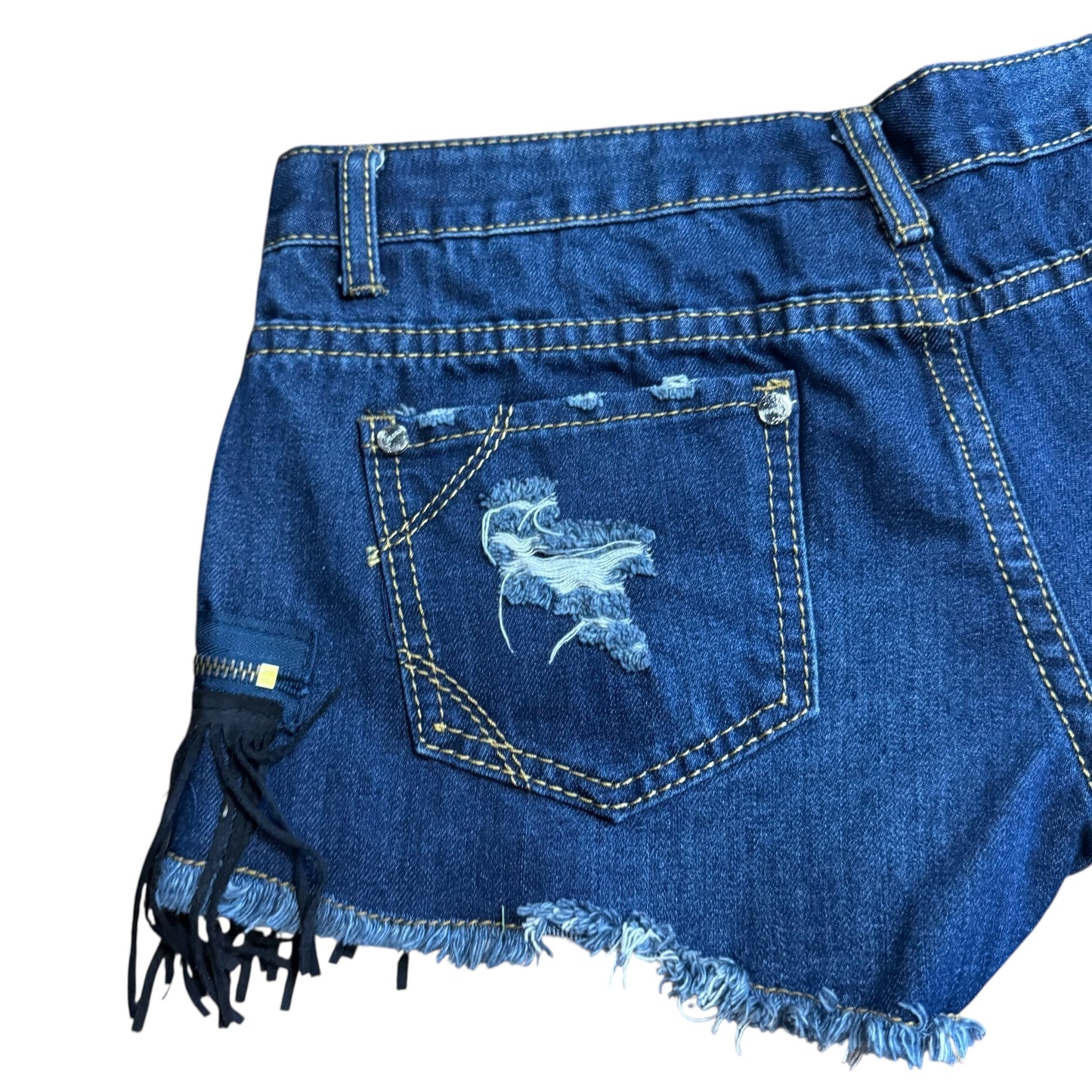 VINTAGE DARK BLUE DENIM SHORTS - 30"