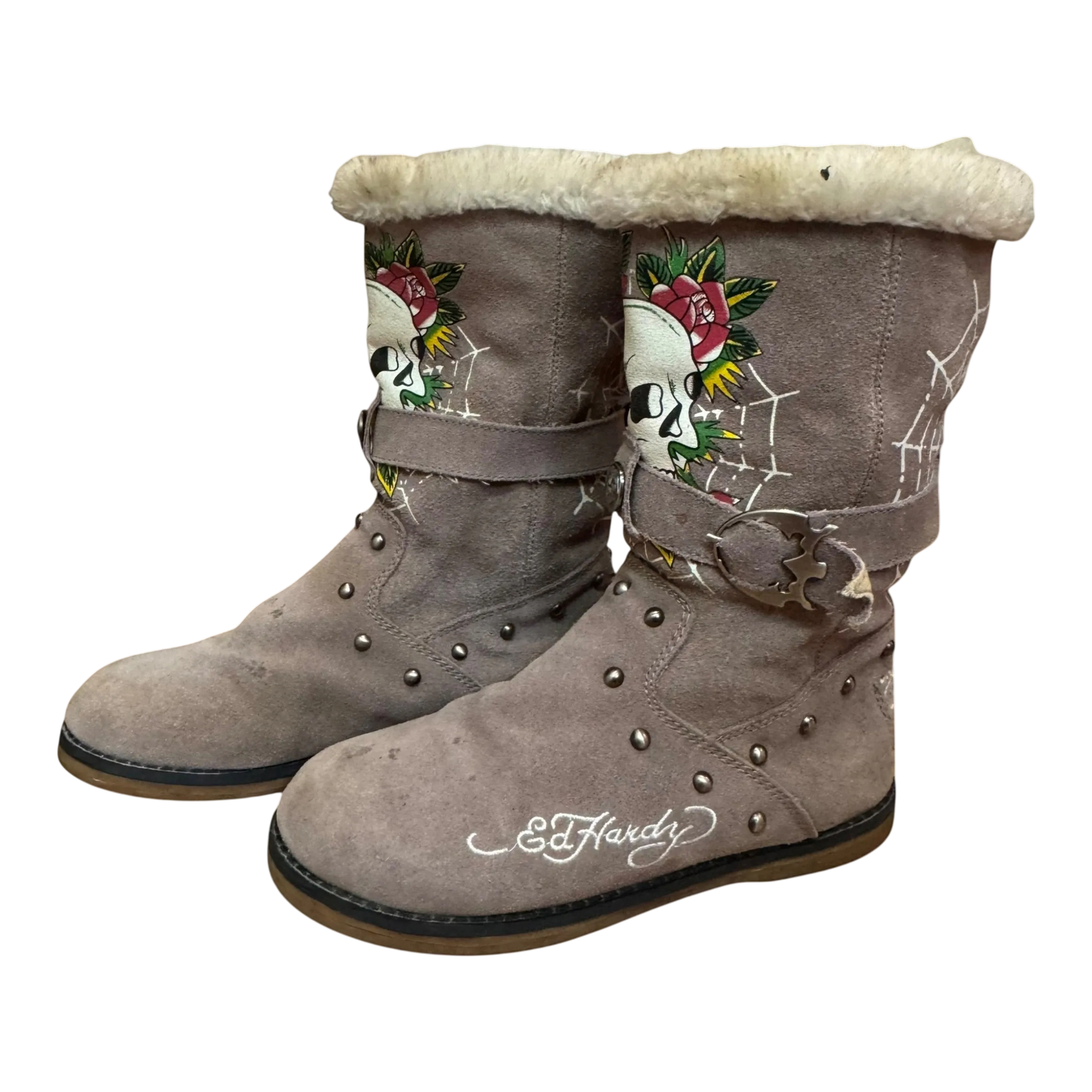 ED HARDY FUR BOOTS - 38/39
