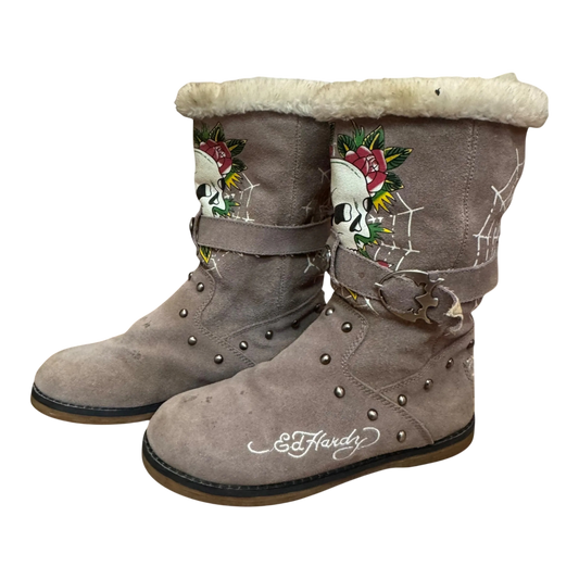 ED HARDY FUR BOOTS - 38/39
