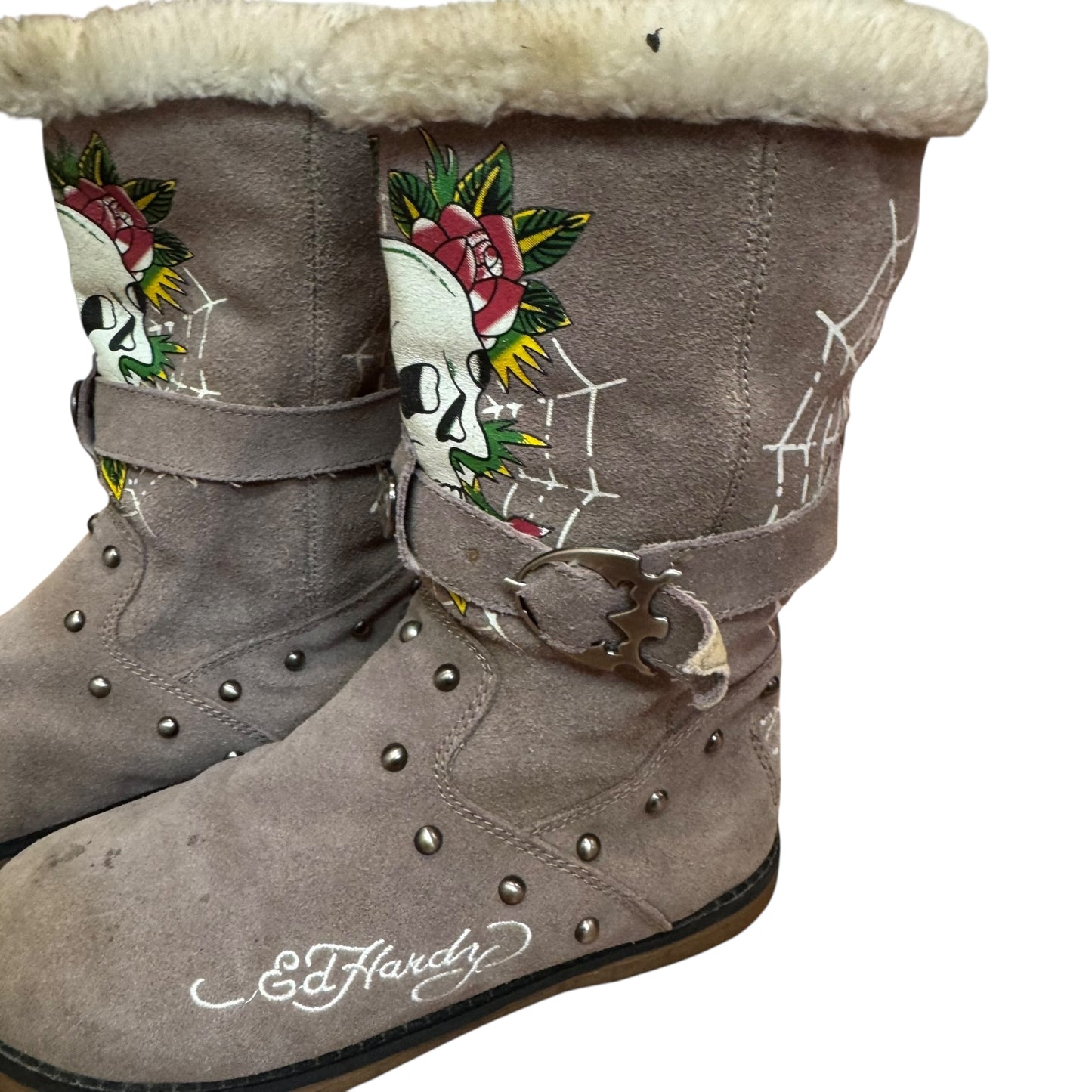 ED HARDY FUR BOOTS - 38/39