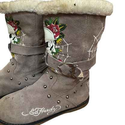 ED HARDY FUR BOOTS - 38/39