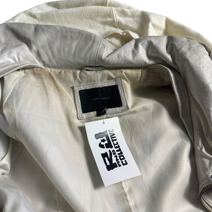 VERO MODA WHITE LEATHER JACKET - M
