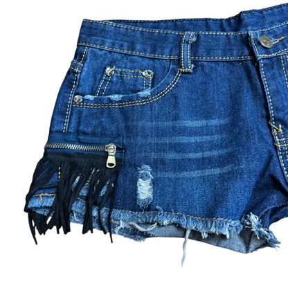VINTAGE DARK BLUE DENIM SHORTS - 30"