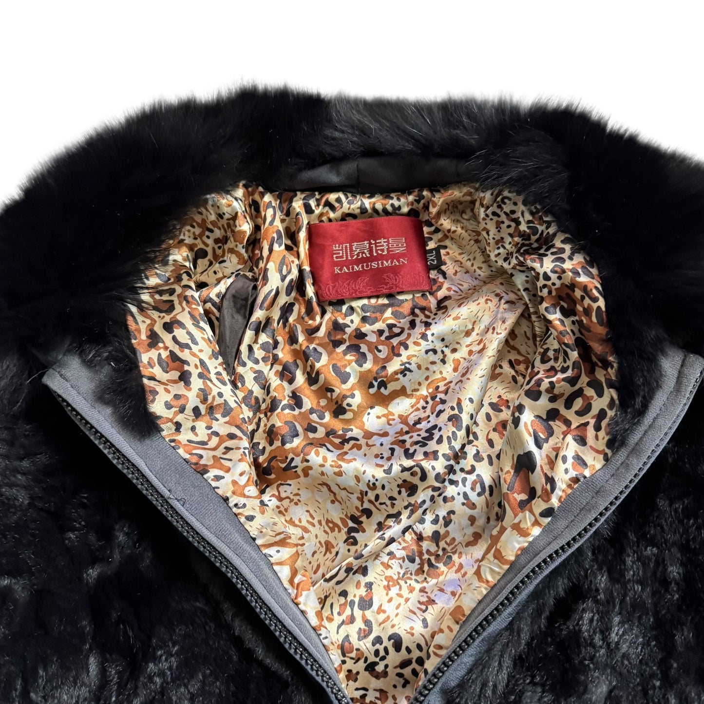 VINTAGE BLACK FUR JACKET - M