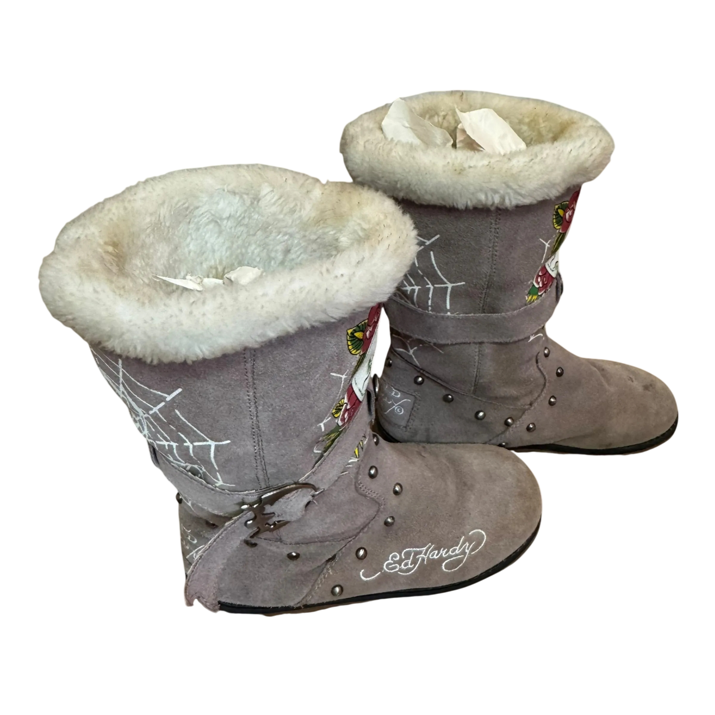 ED HARDY FUR BOOTS - 38/39