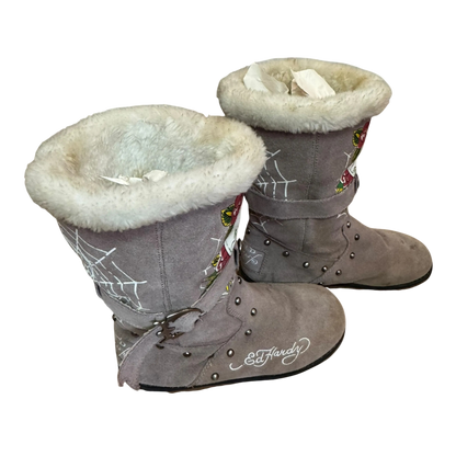 ED HARDY FUR BOOTS - 38/39