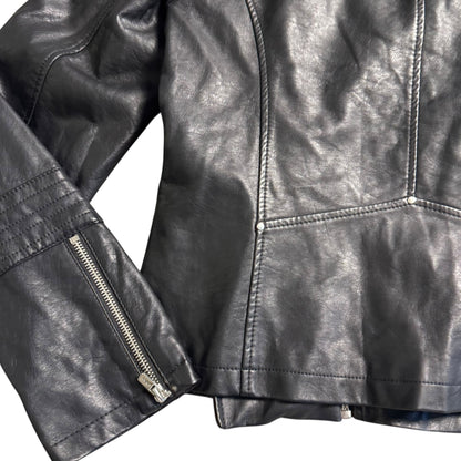 ONLY BLACK LEATHER JACKET - M