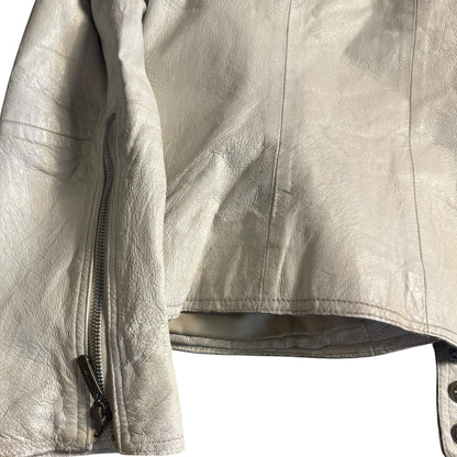 VERO MODA WHITE LEATHER JACKET - M