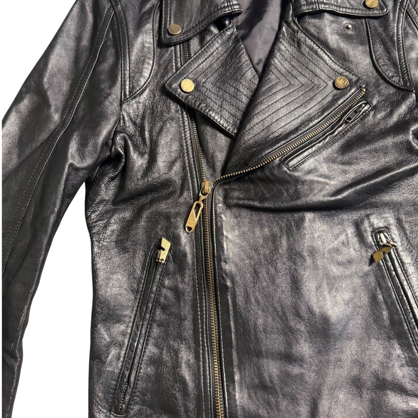 KOYO VINTAGE BLACK LEATHER JACKET - S