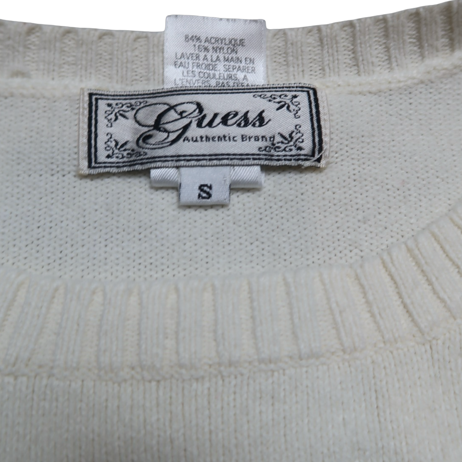 GUESS WHITE SWEATER - S