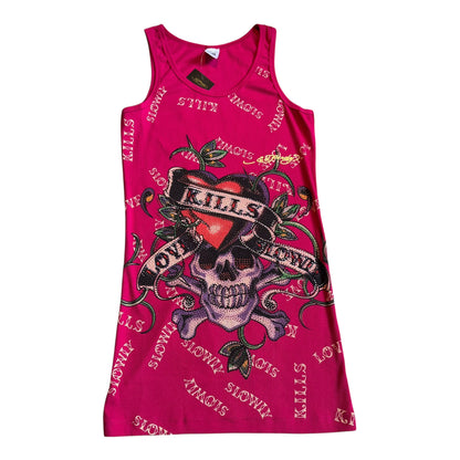 ED HARDY HOT PINK SINGLET - XL