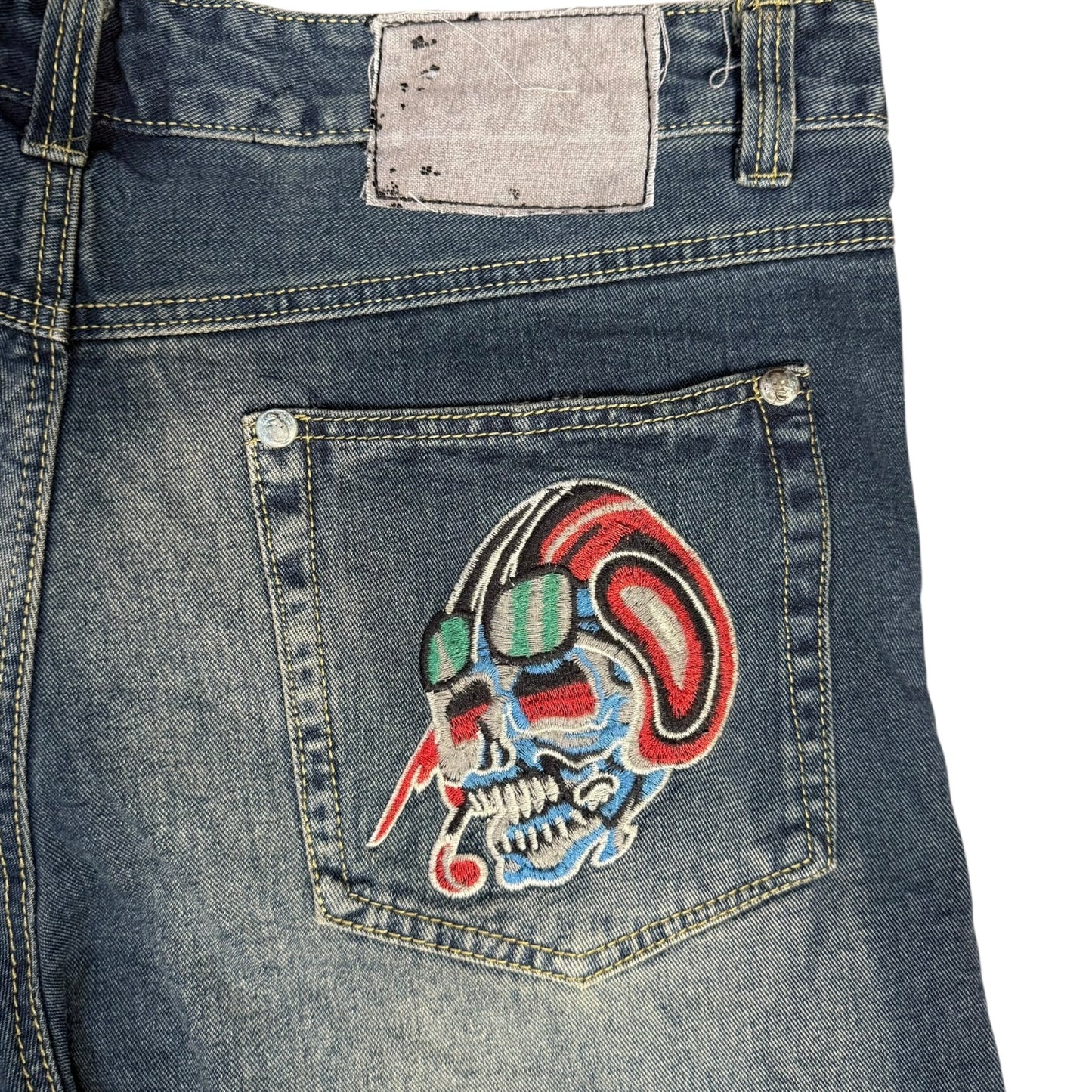 ED HARDY VINTAGE JORTS - 36x14”