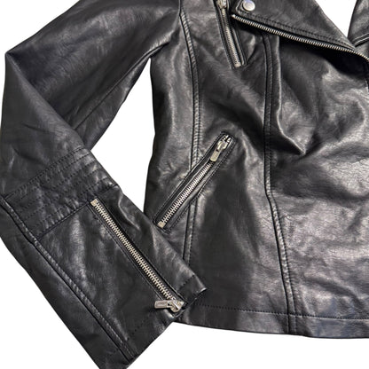 ONLY BLACK LEATHER JACKET - M