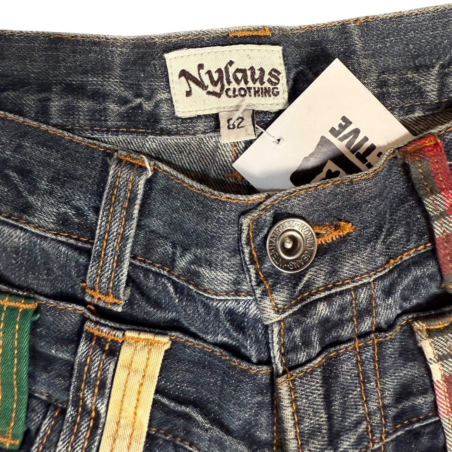 NYLAUS VINTAGE DOUBLE BELT JEANS - 32x33”
