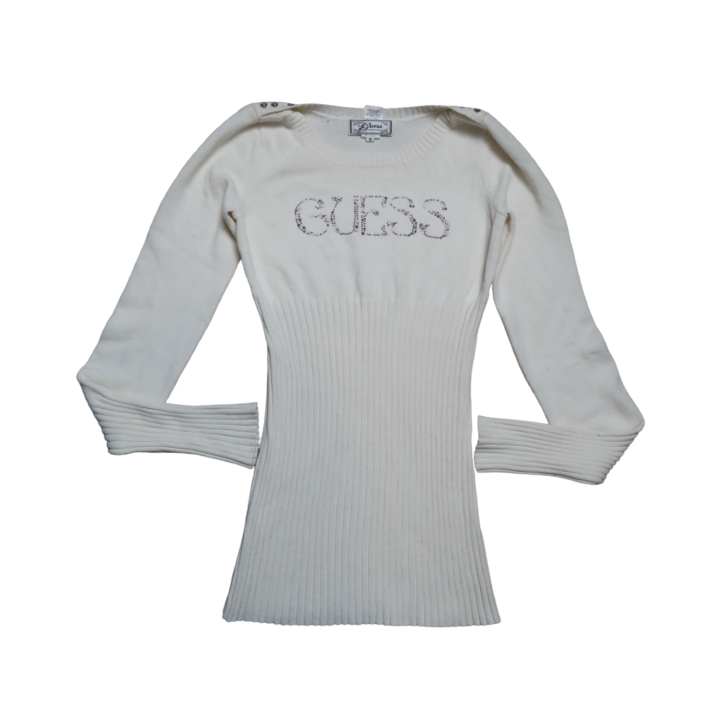 GUESS WHITE SWEATER - S