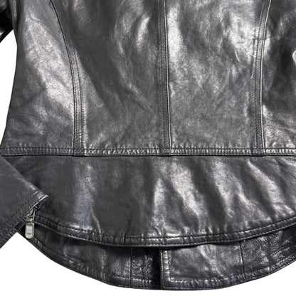 VINTAGE BLACK LEATHER JACKET - S
