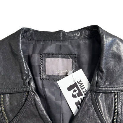 VINTAGE BLACK LEATHER JACKET - S