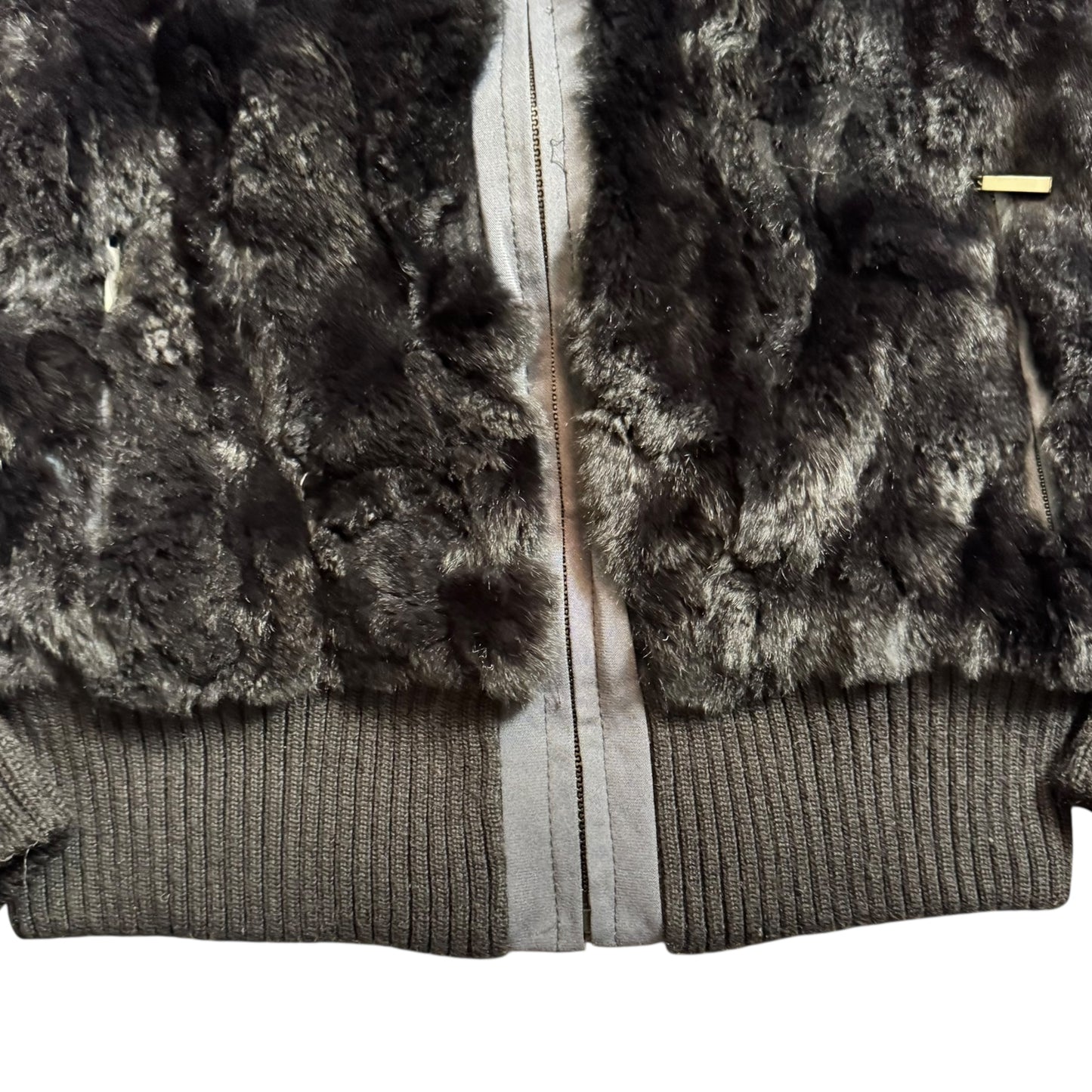 VINTAGE BLACK FUR JACKET - M