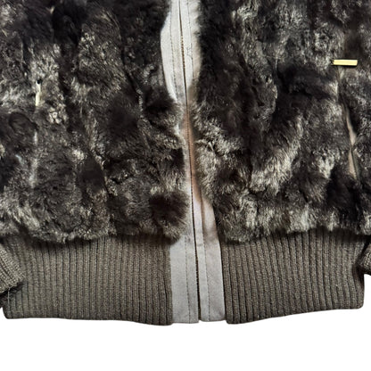 VINTAGE BLACK FUR JACKET - M