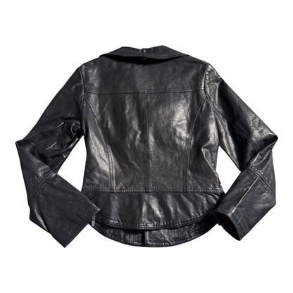 VINTAGE BLACK LEATHER JACKET - S