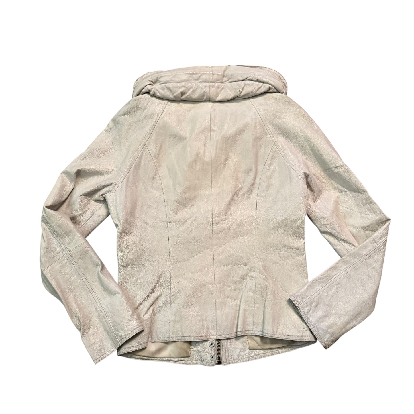 VERO MODA WHITE LEATHER JACKET - M