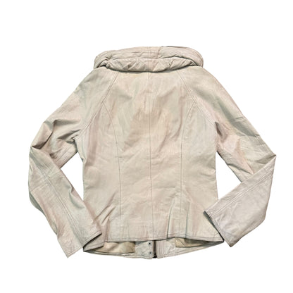 VERO MODA WHITE LEATHER JACKET - M