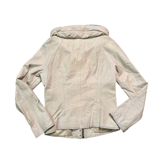 VERO MODA WHITE LEATHER JACKET - M