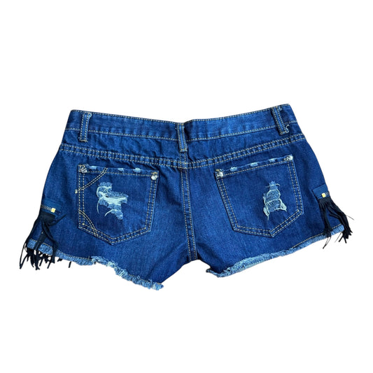 VINTAGE DARK BLUE DENIM SHORTS - 30"