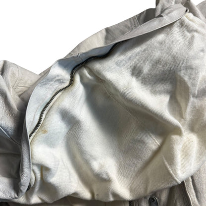 VERO MODA WHITE LEATHER JACKET - M