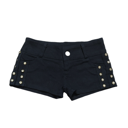 BLACK STUDD MINI SHORT - XS