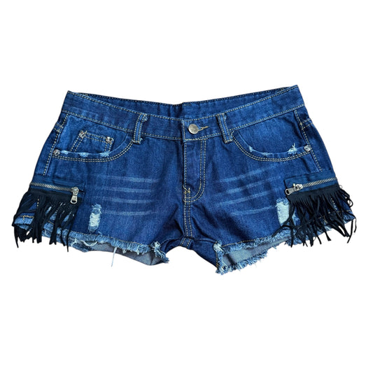 VINTAGE DARK BLUE DENIM SHORTS - 30"