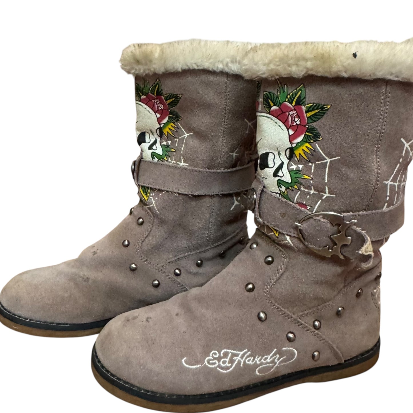 ED HARDY FUR BOOTS - 38/39