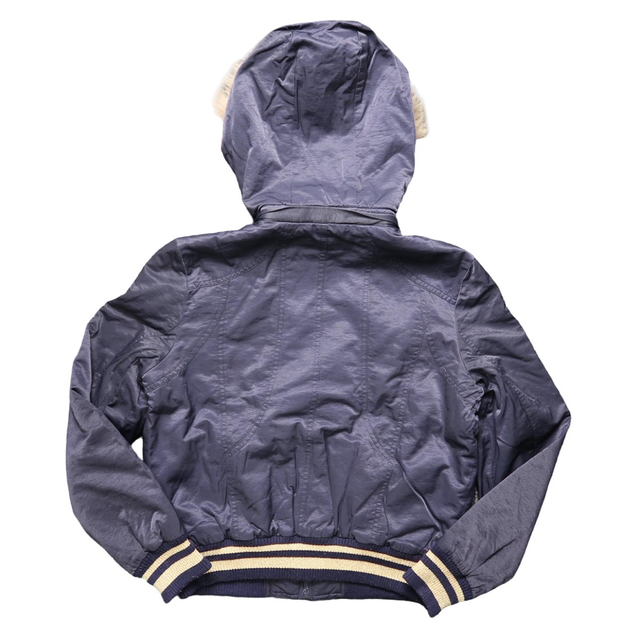 DAIERNA NAVY & GOLD FUR JACKET - S