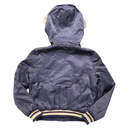 DAIERNA NAVY & GOLD FUR JACKET - S