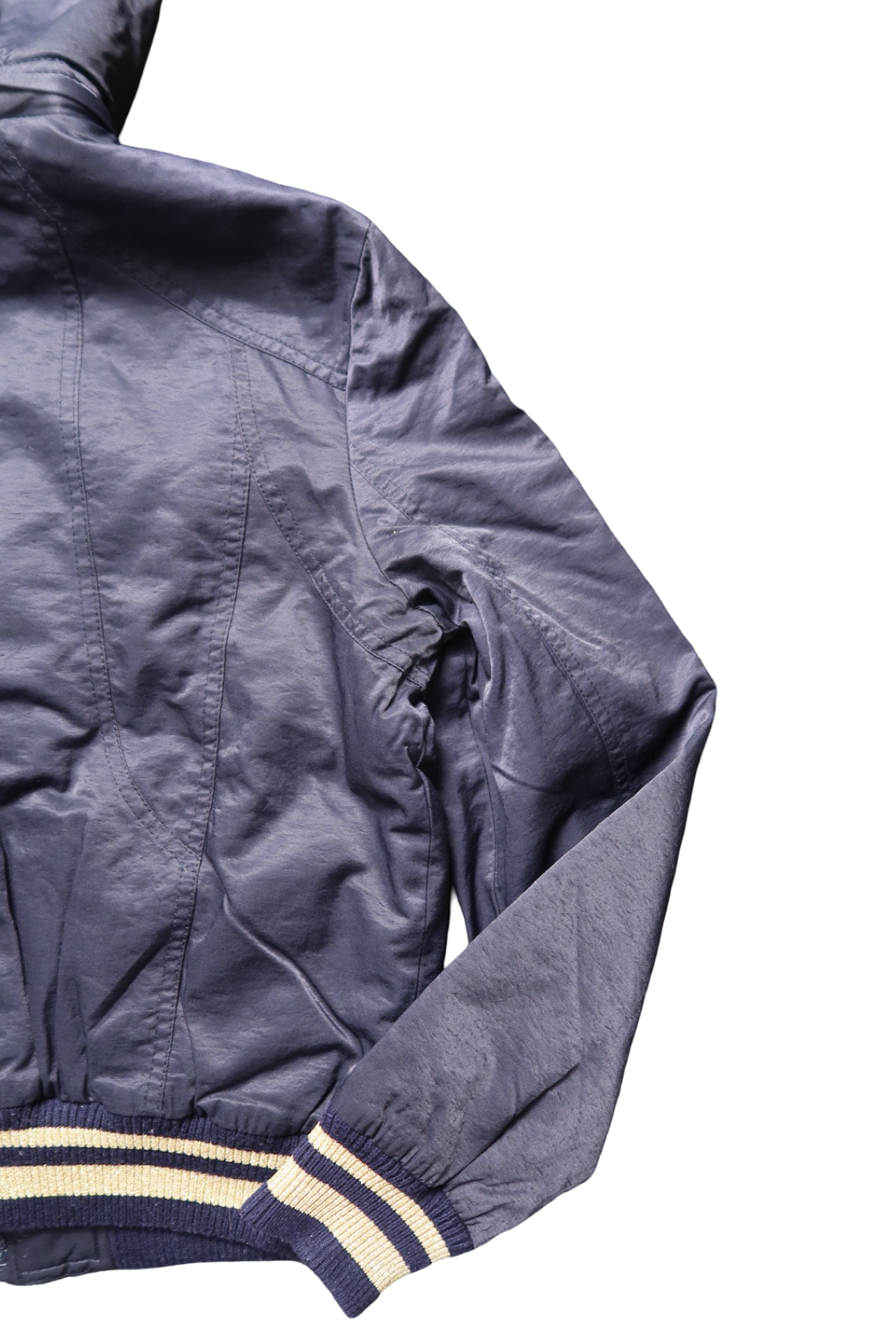 DAIERNA NAVY & GOLD FUR JACKET - S