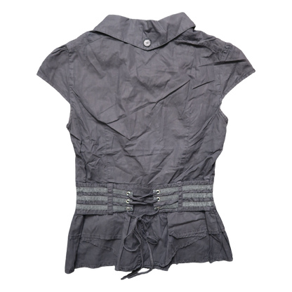 MOON STREET SHORT SLEEVE BUTTON UP - S