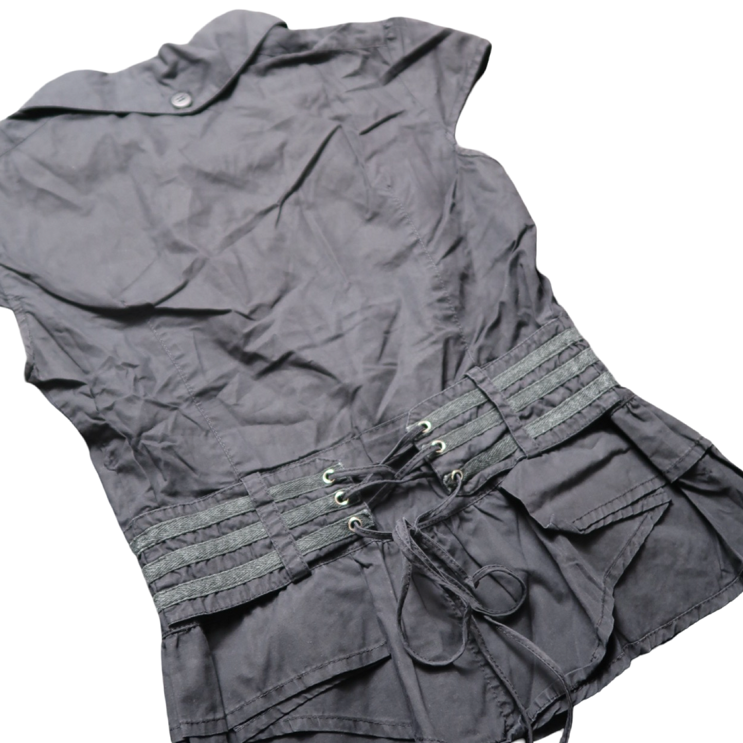 MOON STREET SHORT SLEEVE BUTTON UP - S