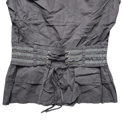 MOON STREET SHORT SLEEVE BUTTON UP - S